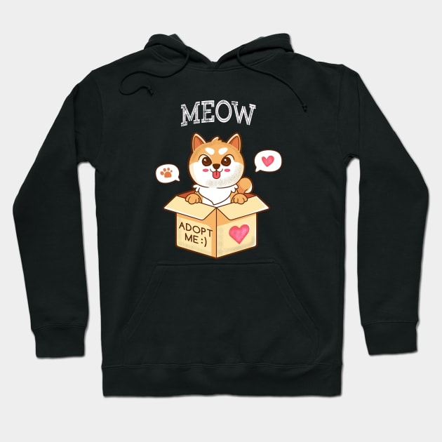 Cute Cat Meow Hoodie by JeffDesign